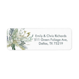 Groen Foliage bruiloft retour label sticker
