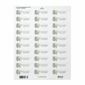 Groen Foliage bruiloft retour label sticker (Full Sheet)