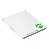 Groen Foliage Dog Paw Print Aangepast puntenraster Notitieblok (Schuin)