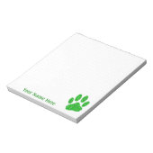 Groen Foliage Dog Paw Print Aangepast puntenraster Notitieblok (Linkerzijde)
