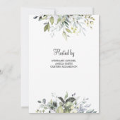 Groen Foliage en GOld Geometrisch Boho Baby Kaart (Achterkant)