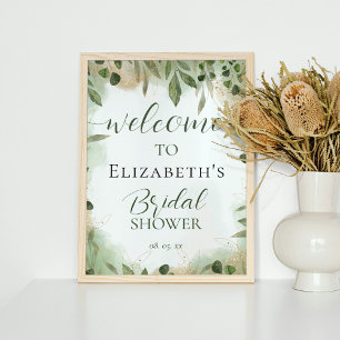 Groen Foliage Groen Goud Vrijgezellenfeest Welkom Poster