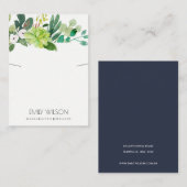 GROEN FOLIAGE SUCCULENT PEONY KETTING DISPLAY VISITEKAARTJE (Voorkant / Achterkant)