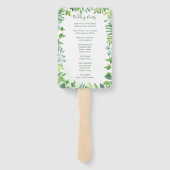 Groen Foliage Waterverf Trouwprogramma's Handwaaier (Achterkant)