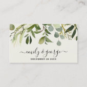 GROEN FOLIAGE WATERVERF WEDDING WEBSITE RSVP VISITEKAARTJE (Voorkant)