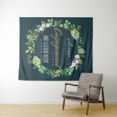 GROEN FOLIAGE WREATH WATERVERF VERLOVING WELKOM WANDKLEED (In Situ (horizontaal))