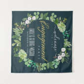 GROEN FOLIAGE WREATH WATERVERF VERLOVING WELKOM WANDKLEED (Voorkant (horizontaal))