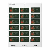 Groen Folk Bloem Kerst Retouradres Etiket (Full Sheet)
