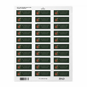 Groen Folk Bloem Kerst Retouradres Etiket (Full Sheet)