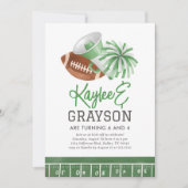 Groen Football en Cheerleading gezamenlijke verjaa Kaart (Voorkant)