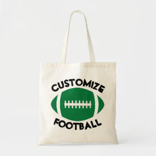 Groen Football Gepersonaliseerd de Naam van het Te Tote Bag