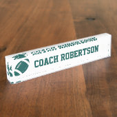 Groen Football Gepersonaliseerd Naambordje (Zijkant)