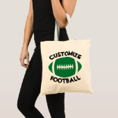 Groen Football Gepersonaliseerd teamnaam of teksts Tote Bag (Voorkant (product))