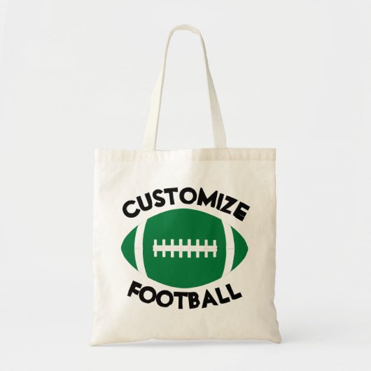 Groen Football Gepersonaliseerd teamnaam of teksts Tote Bag (Voorkant)