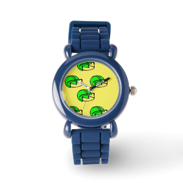 Groen football helm horloge (Voorkant)