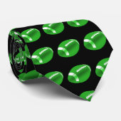 Groen Football op zwarte stropdas (Opgerold)