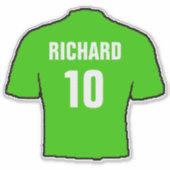 Groen Football Shirt aan Personaliseren. Sticker (Voorkant)