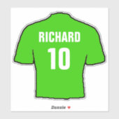 Groen Football Shirt aan Personaliseren. Sticker (Vel)