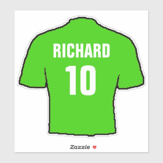 Groen Football Shirt aan Personaliseren. Sticker (Vel)