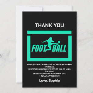 Groen Football Speler Meisje, Verjaardag Meisje Te Bedankkaart