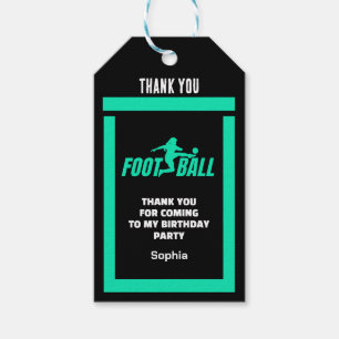 Groen Football Speler Meisje, Verjaardag Meisje Te Cadeaulabel