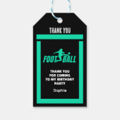 Groen Football Speler Meisje, Verjaardag Meisje Te Cadeaulabel (Achterkant)