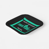 Groen Football Speler Meisje, Verjaardag Meisje Te Papieren Bordje (Gebogen)