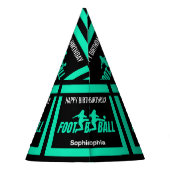 Groen Football Speler Meisje Verjaardag Meisje Tea Feesthoedjes (Achterkant)