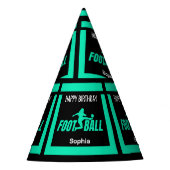 Groen Football Speler Meisje Verjaardag Meisje Tea Feesthoedjes (Voorkant)