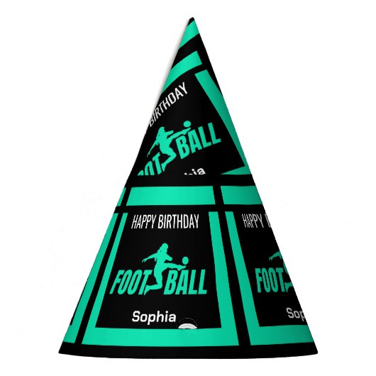 Groen Football Speler Meisje Verjaardag Meisje Tea Feesthoedjes (Links)