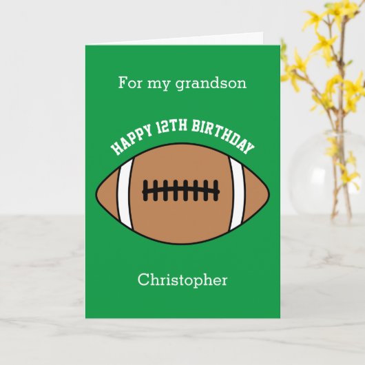 Groen Football Sport 12e geboortedag Kaart (Gele Bloem)