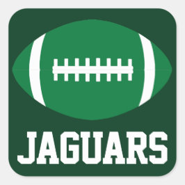 Groen Football Sportteam - Aangepaste tekst en kle Vierkante Sticker