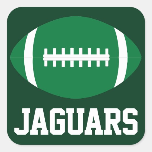 Groen Football Sportteam - Aangepaste tekst en kle Vierkante Sticker (Voorkant)