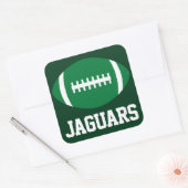 Groen Football Sportteam - Aangepaste tekst en kle Vierkante Sticker (Envelop)