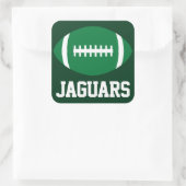 Groen Football Sportteam - Aangepaste tekst en kle Vierkante Sticker (Tas)