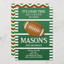 Groen Football Verjaardagsuitnodiging