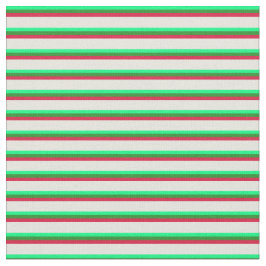 Groen, Forest Green, Crimson en Beige Pattern Stof