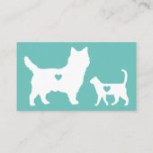 Groen Formele Kat Dog Heart Pet Visitekaartje (Achterkant)