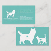 Groen Formele Kat Dog Heart Pet Visitekaartje (Voorkant / Achterkant)