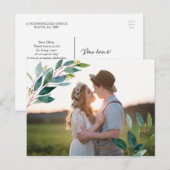 Groen Foto Bruiloft Dank u Briefkaart (Voorkant / Achterkant)