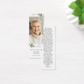 Groen Foto Herdenkings- Funeral Gedicht Boekmerk Mini Visitekaartjes (Bureau)