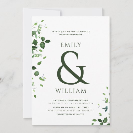 Groen Foto Koppels Douche Kaart (Voorkant)