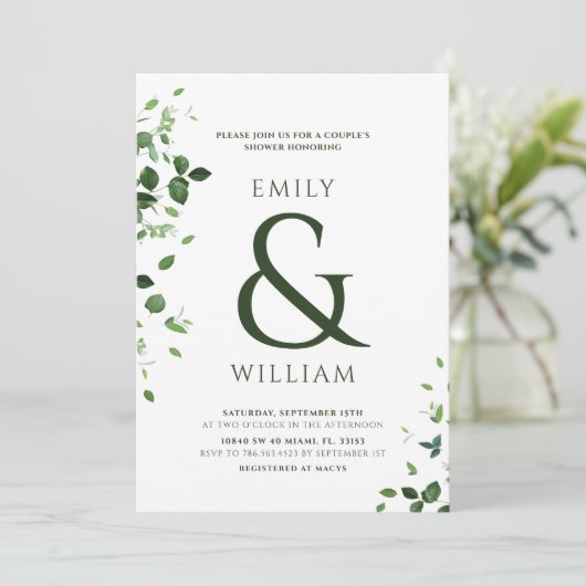 Groen Foto Koppels Douche Kaart (Staand voorkant)