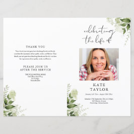 Groen Foto Order Of Service Funeral Programma