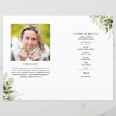 Groen Foto Order Of Service Rouwkaart (Achterkant)