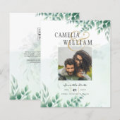Groen FOTO SAVE THE DATES Eucalyptus BUDGET (Voorkant / Achterkant)