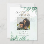 Groen FOTO SAVE THE DATES Eucalyptus BUDGET (Voorkant)