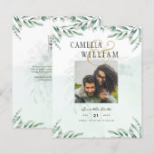 Groen FOTO SAVE THE DATES Eucalyptus BUDGET (Voorkant / Achterkant)
