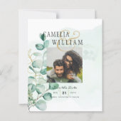 Groen FOTO SAVE THE DATES Eucalyptus BUDGET (Voorkant)