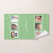 Groen fotocollage-monogram bad handdoek (Handdoek)